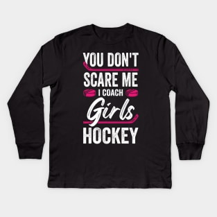 Funny Girls Ice Hockey Coach Gift Kids Long Sleeve T-Shirt